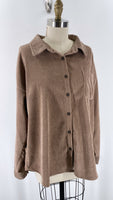 Blu Pepper Rib Knit Shacket Jacket, XL
