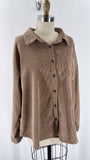 Blu Pepper Rib Knit Shacket Jacket, XL