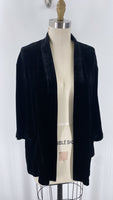 Eileen Fisher Black Velvet Open Front Cardigan, M Petite