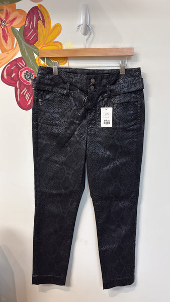 White House Black Market High Rise Slim Ankle Belted Jeans, 8