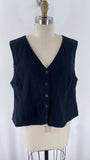 New Express Black Linen Vest, XXL