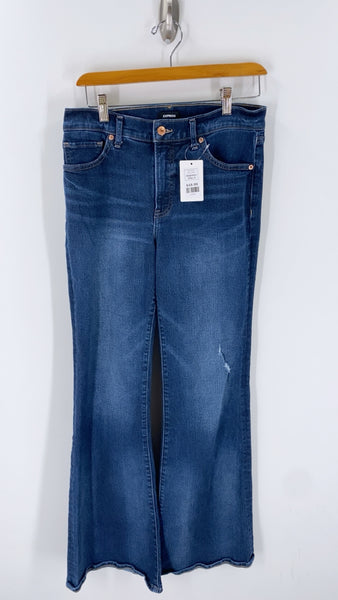 Express 70s Flare Mid Rise Jeans, 6