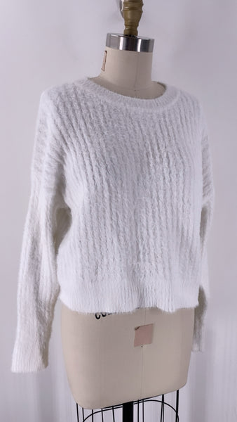 Hippie Rose White Sweater, L