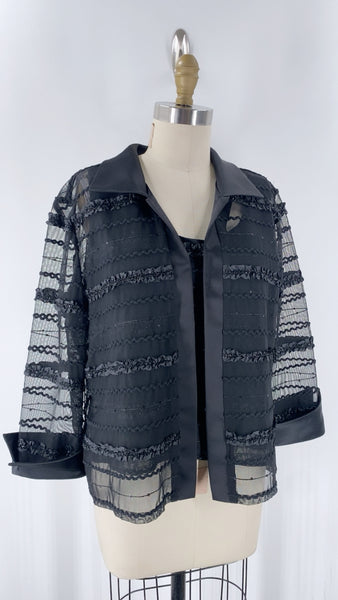 R&M Richards 2pc Black Top + Jacket, 14