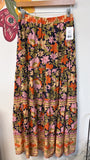 Gigio Navy Floral Skirt, S