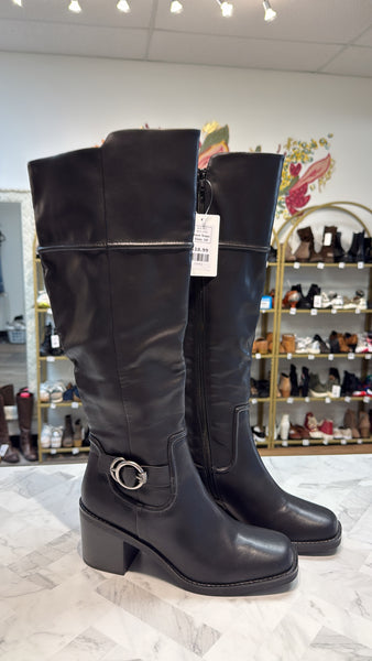 Bare Traps Black Faux Leather Melody Boots, 10