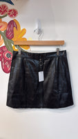 Allegra K Black Faux Leather Skirt, M