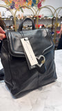New Aimee Kestenberg Black Lovers Lane Leather Convertible Backpack, 10.5x 10x5.25"