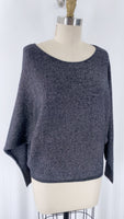 Tahari Metallic Black Sweater, M