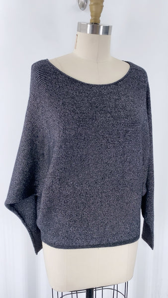 Tahari Metallic Black Sweater, M