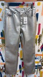 H&M 30" Inseam Metallic Faux Leather Jeans, 4