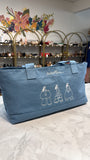 FashioNica Fest Denim Zip East West Tote Bag, 22"x8