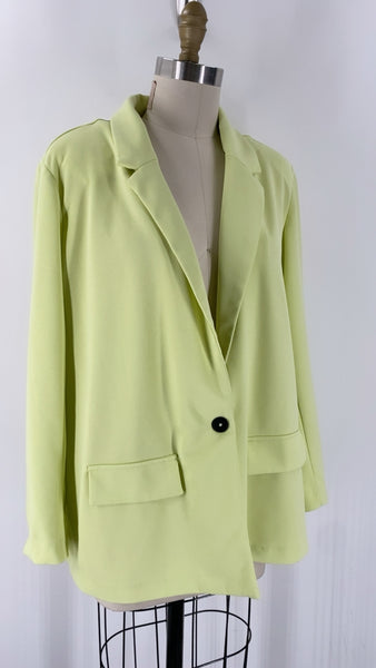 Ultra Flirt Green Blazer Jacket, 1X