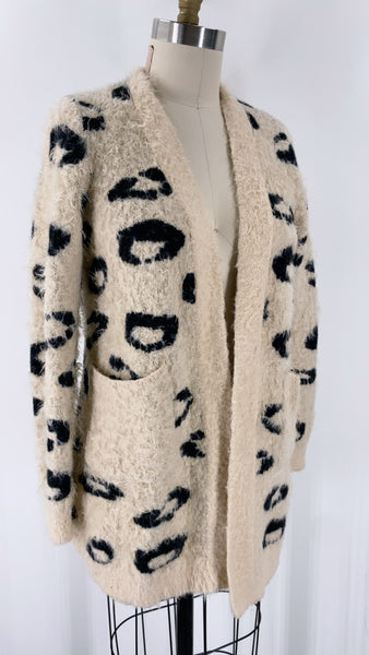 Amaryllis Animal Print Cardigan, XS