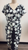 New Karl Lagerfeld Paris Black Floral Print Sheath Dress, 14