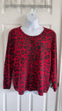 Talbots Red/Black Cardigan, 2X