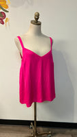 New Lilly Pulitzer Pink Palms Nadia Satin Cami Top, 14