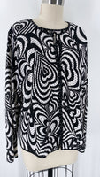 Damee, Inc 2pc Black/White Cardigan + Top, XL