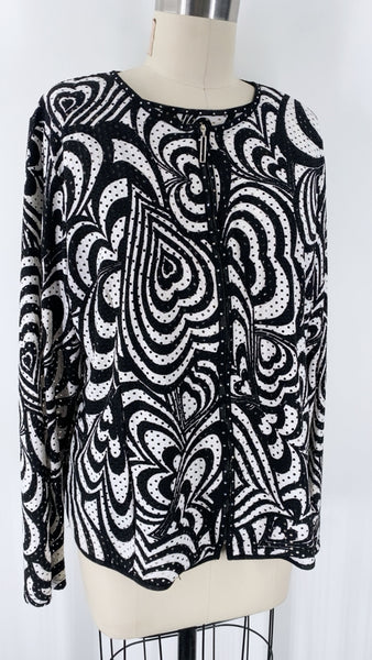 Damee, Inc 2pc Black/White Cardigan + Top, XL