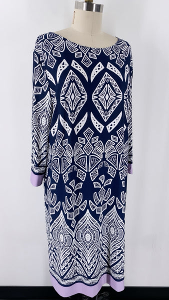 New Croft & Barrow Blue Print Dress, XL