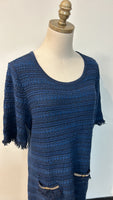 New Lilly Pulitzer Beckington Sweater Navy Metallic Dress, XL