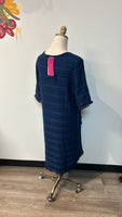 New Lilly Pulitzer Beckington Sweater Navy Metallic Dress, XL