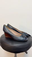 Tory Burch Blue Leather Wedge, 9.5