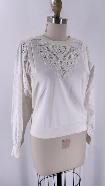 Pilcro White/Ivory Sweatshirt, XS