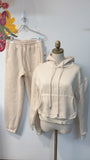 2 Piece Set Ivory Sweatshirt + Joggers, S