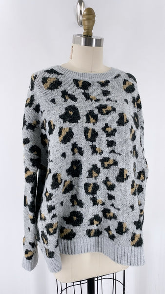 Hem & Thread Animal Print Sweater, S/M
