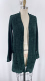 New Matty M Green Chenille Cardigan, S
