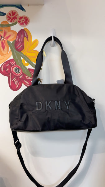 New DKNY Black Nataly Gym Bag, 17"x10" (retail $188)