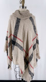 Poncho Plaid Sweater, S