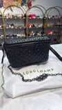 Longchamp Black Amazone Quilted Leather Belt Bag, 11"W x 2"D x 5.5"H