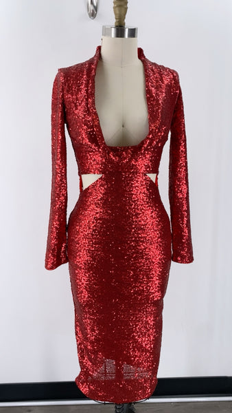 Asos Red Sequin Dress, 4