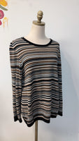 Jones New York Black Stripe Sweater, L