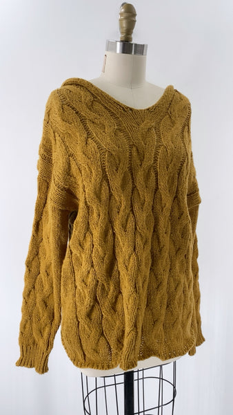 Brown Hooded Sweater, M