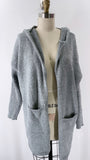 Boutique Gray Hooded Cardigan, M