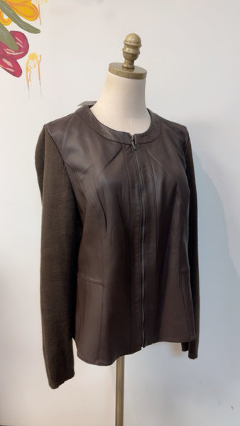 Jaclyn Smith Brown Genuine Leather Jacket, XL