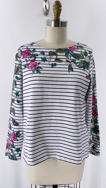 Joules Navy/White Stripe Top, 10