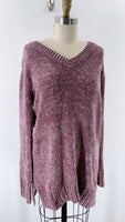 New Orvis Mauve Chenille Sweater, L