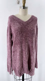 New Orvis Mauve Chenille Sweater, L