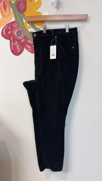 Talbots Black Corduroy High Waist Straight Leg Jeans, 18W Petite