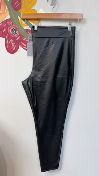 New Loft Black Faux Leather Leggings, XXL