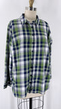 Joan Rivers Green Plaid Top, L