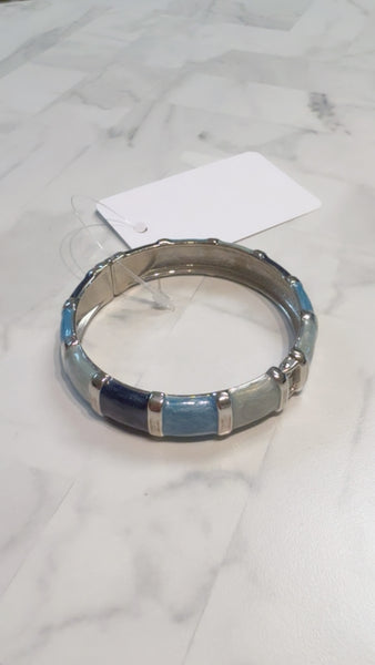 Premier Designs Silver/Blue Hinge Bracelet