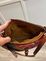 Patricia Nash Brown Floral Crossbody Bag, 11"x8"