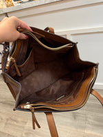 Tory Burch Brown Leather Shoulder Bag, 15"x11"