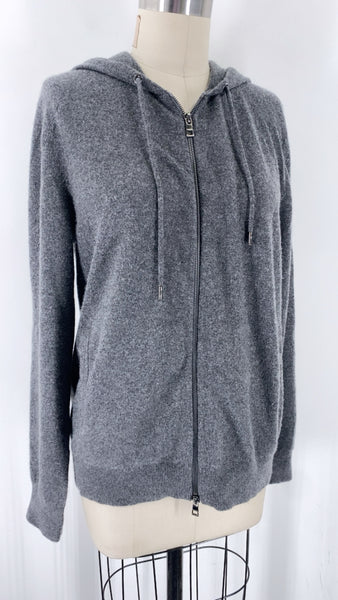 Michael Kors Gray 100% Cashmere Hooded Cardigan, M