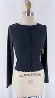 New Aerie Black Rib Knit Top, S